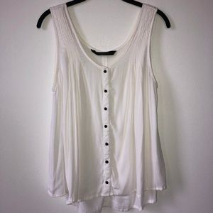 White Button Up Tank Top